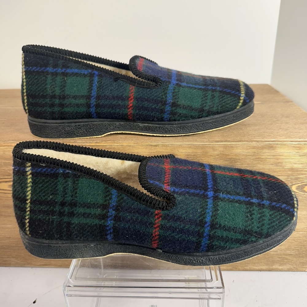 VTG Semelflex French Charentaises Slippers Mens 8 Women 10 Plaid Indoor Outdoor